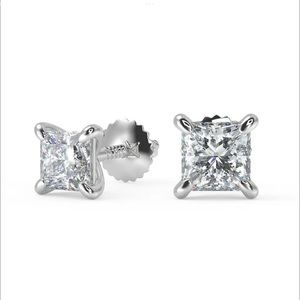 *ISO* 1ctw White Gold Diamond Studs w/ Screw-on Backings